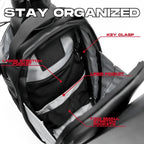 Vogue Fitness TitanMag magnetic gym bag in sleek black with spacious compartments and durable straps.